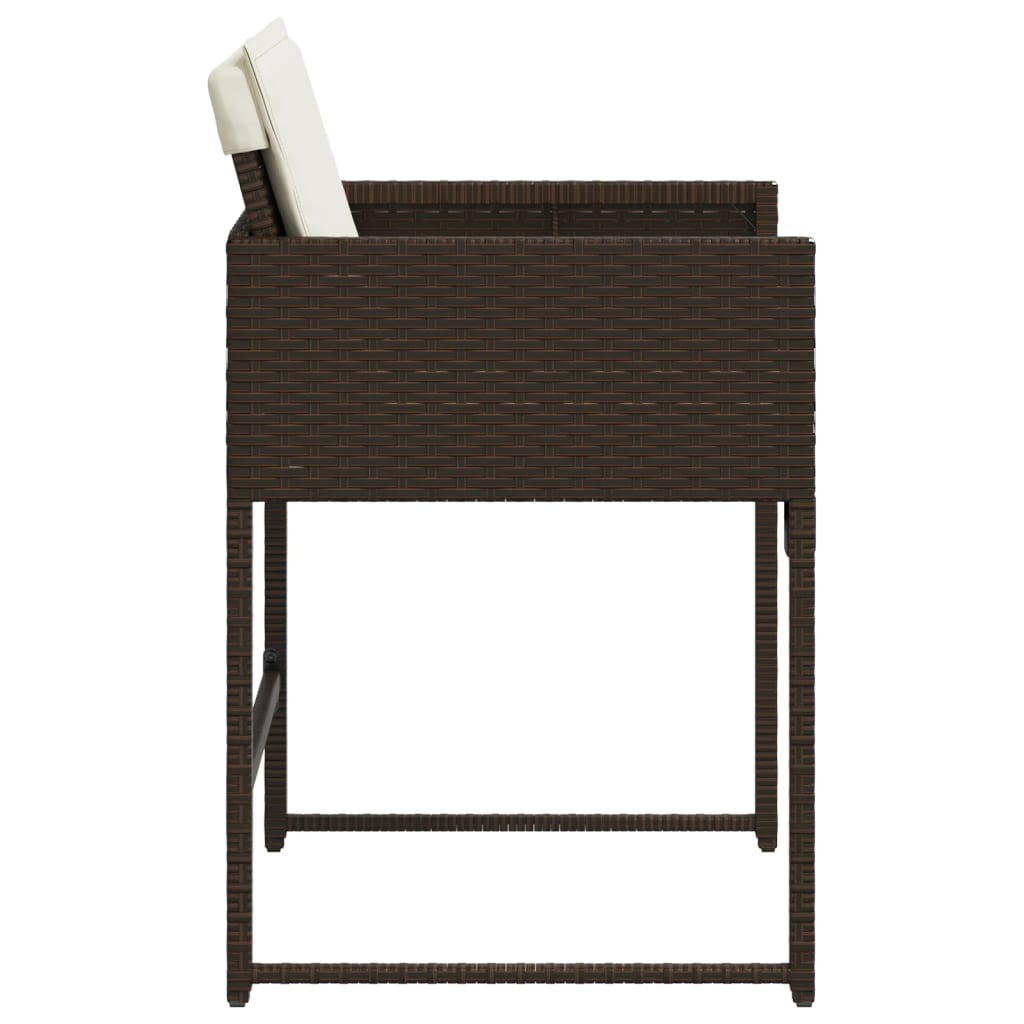 Sedie da Giardino con Cuscini 4 pz Marroni in Polyrattan - homemem39