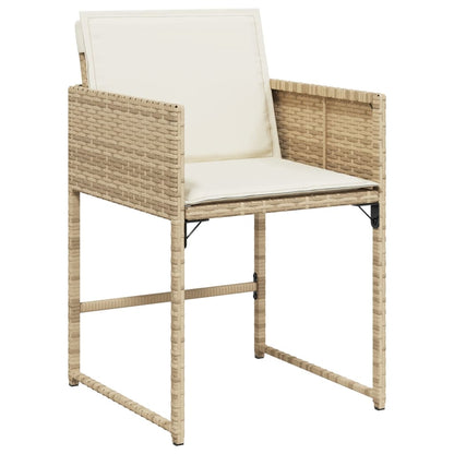 Sedie da Giardino con Cuscini 4 pz Beige in Polyrattan