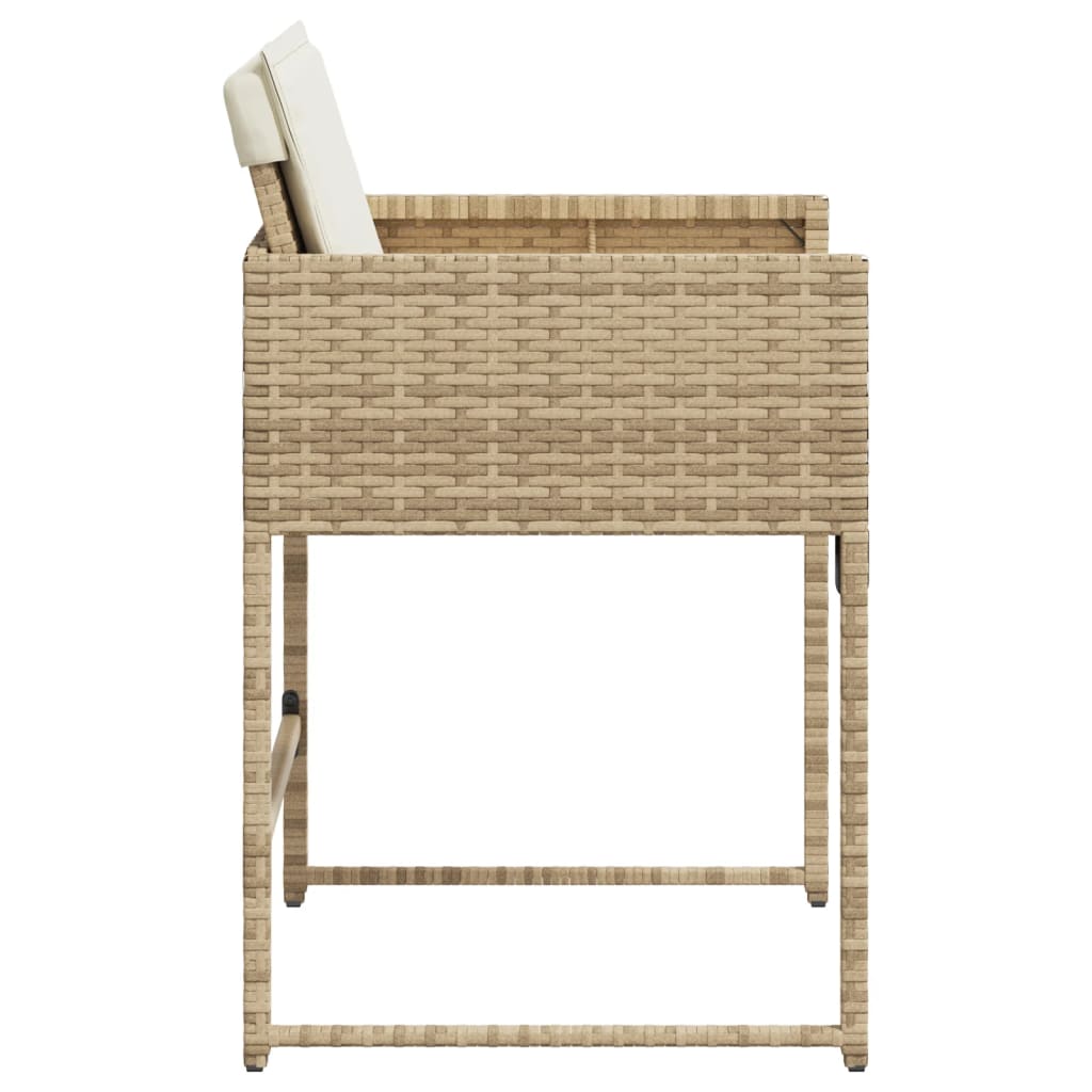 Sedie da Giardino con Cuscini 4 pz Beige in Polyrattan