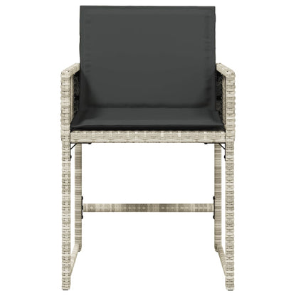 Sedie da Giardino con Cuscini 4 pz Grigio Chiaro in Polyrattan - homemem39