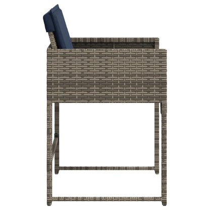 Sedie da Giardino con Cuscini 4pz Grigio in Polyrattan - homemem39