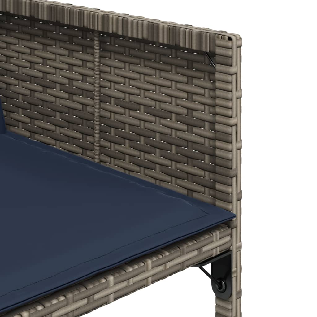 Sedie da Giardino con Cuscini 4pz Grigio in Polyrattan - homemem39