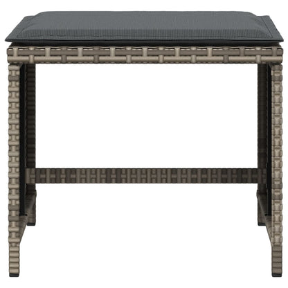 Sgabelli Giardino con Cuscini 4 pz Grigi 40x40x35 cm Polyrattan - homemem39