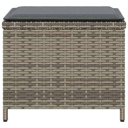 Sgabelli Giardino con Cuscini 4 pz Grigi 40x40x35 cm Polyrattan - homemem39