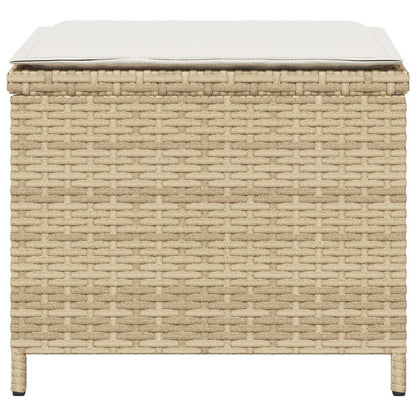 Sgabelli Giardino con Cuscini 4pz Beige 40x40x35 cm Polyrattan