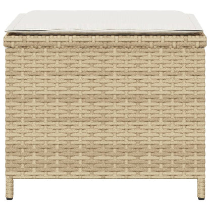 Sgabelli Giardino con Cuscini 4pz Beige 40x40x35 cm Polyrattan - homemem39