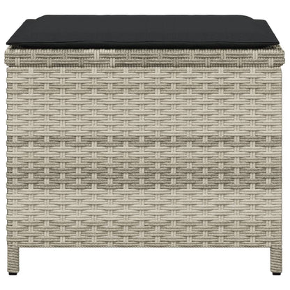 Sgabelli Giardino Cuscini 4pz Grigio Chiaro 40x40x35 Polyrattan - homemem39