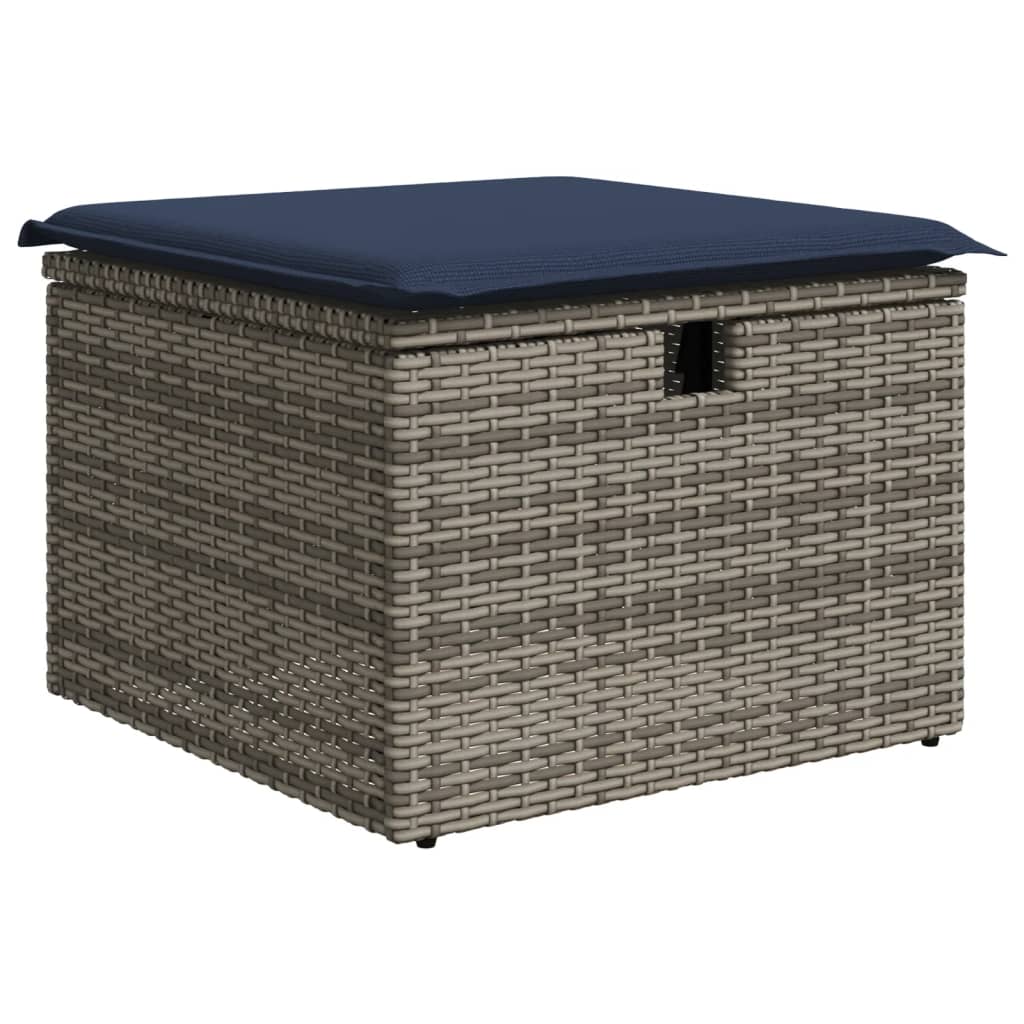 Set Divani da Giardino 6 pz con Cuscini Grigio in Polyrattan | homemem39