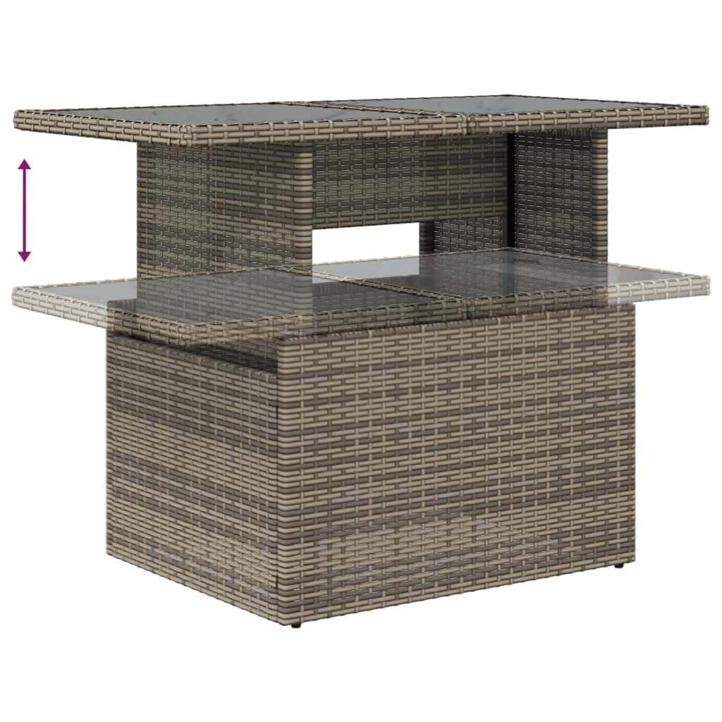 Set Divani da Giardino 6 pz con Cuscini Grigio in Polyrattan