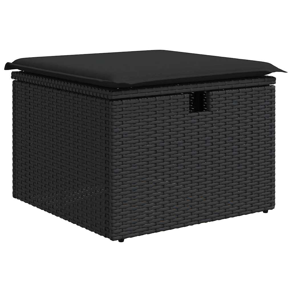Set Divani da Giardino con Cuscini 8 pz Nero in Polyrattan | homemem39