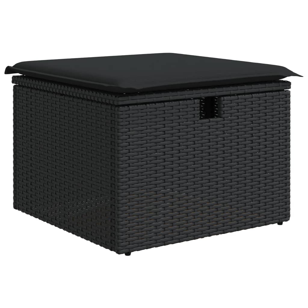 Set Divani da Giardino con Cuscini 8 pz Nero in Polyrattan | homemem39