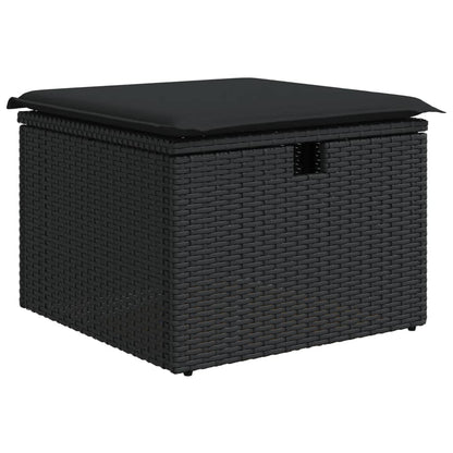Set Divani da Giardino con Cuscini 8 pz Nero in Polyrattan | homemem39