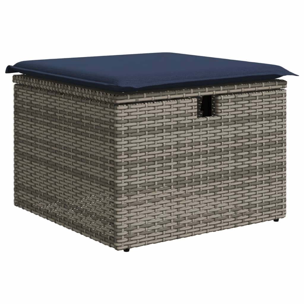Set Divani da Giardino 9 pz con Cuscini Grigio in Polyrattan | homemem39