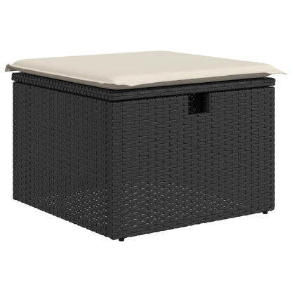 Set Divano da Giardino 6 pz con Cuscini Nero in Polyrattan - homemem39