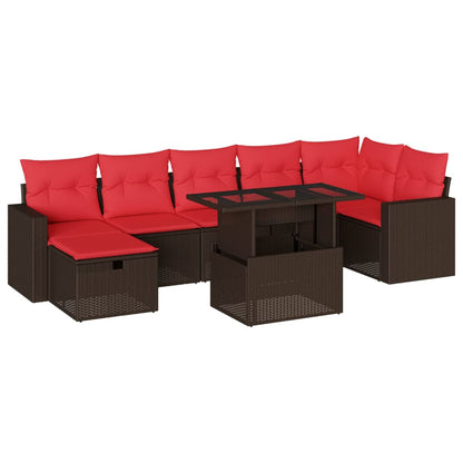 Set Divani da Giardino 8 pz con Cuscini in Polyrattan