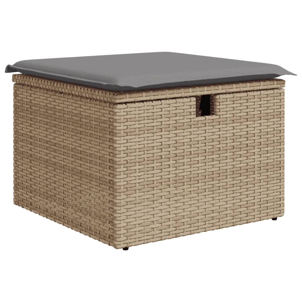 Set Divano da Giardino 6 pz con Cuscini Beige in Polyrattan