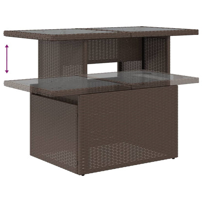 Set Divani da Giardino 6 pz con Cuscini Marrone in Polyrattan