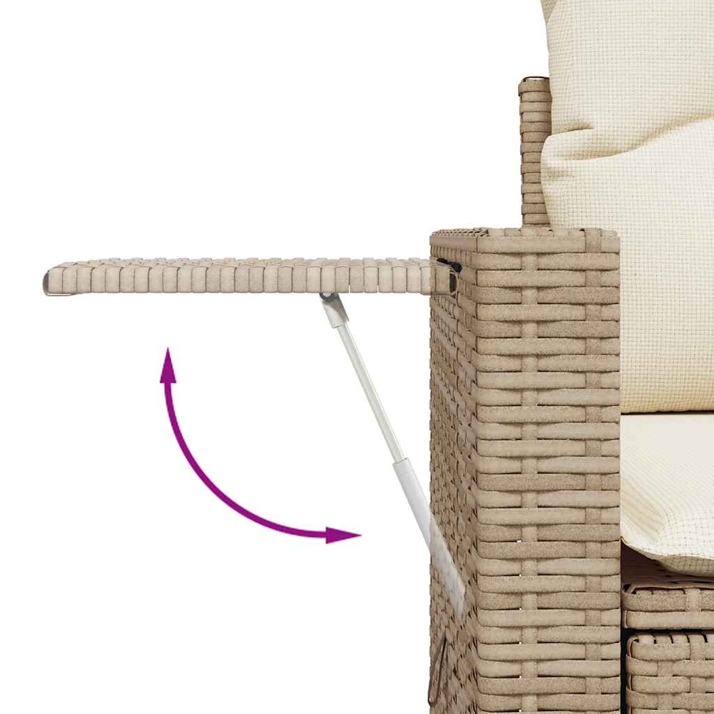 Set Divano da Giardino 8 pz con Cuscini Beige in Polyrattan | homemem39
