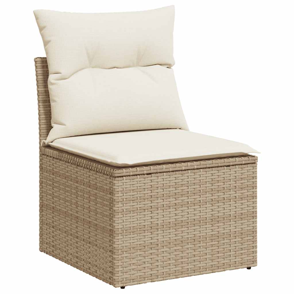 Set Divano da Giardino 9 pz con Cuscini Beige in Polyrattan | homemem39