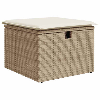 Set Divano da Giardino 9 pz con Cuscini Beige in Polyrattan - homemem39