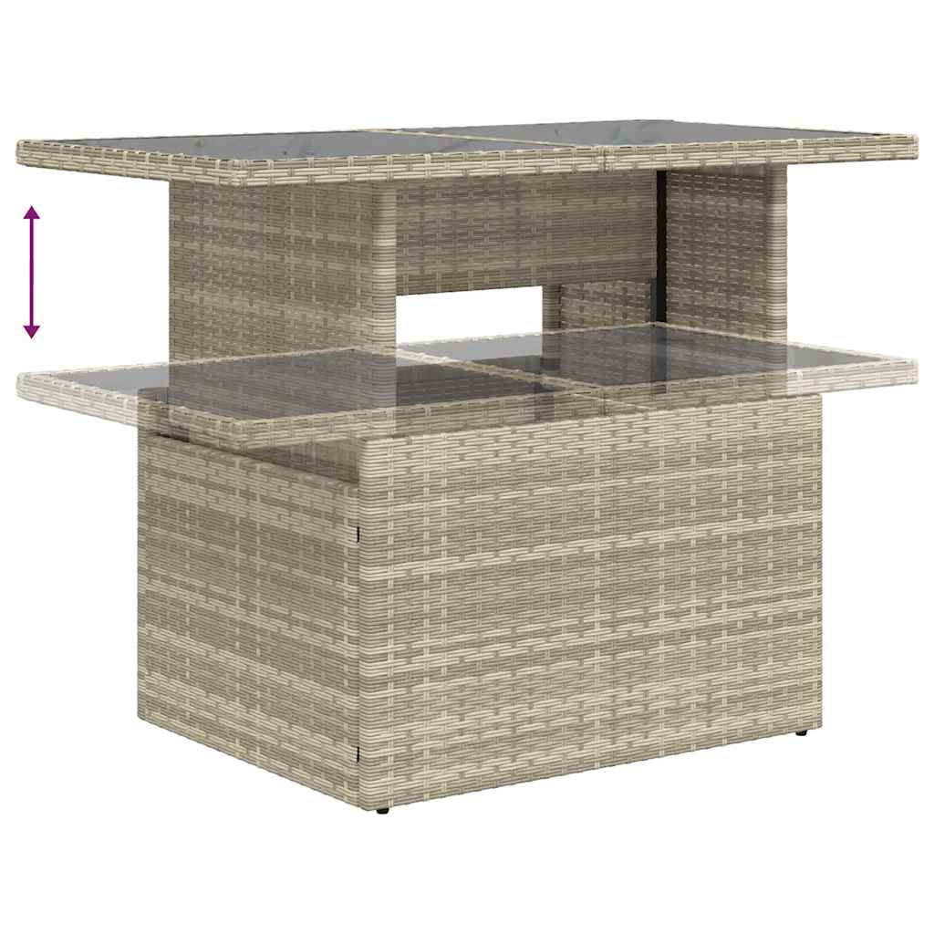 Set Divano da Giardino 9pz con Cuscini Grigio Chiaro Polyrattan | homemem39