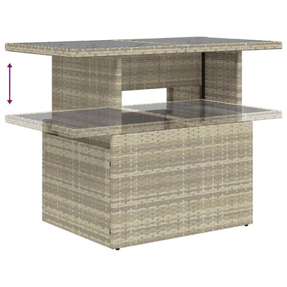 Set Divano da Giardino 9pz con Cuscini Grigio Chiaro Polyrattan | homemem39
