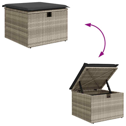 Set Divano da Giardino 9pz con Cuscini Grigio Chiaro Polyrattan | homemem39