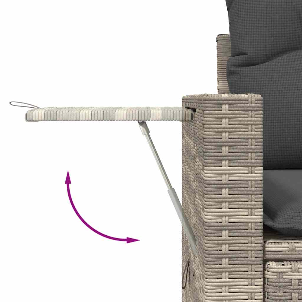 Set Divano da Giardino 9pz con Cuscini Grigio Chiaro Polyrattan | homemem39