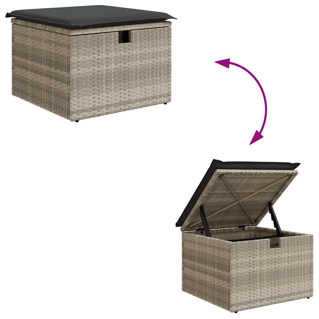 Set Divano da Giardino 6pz con Cuscini Grigio Chiaro Polyrattan | homemem39