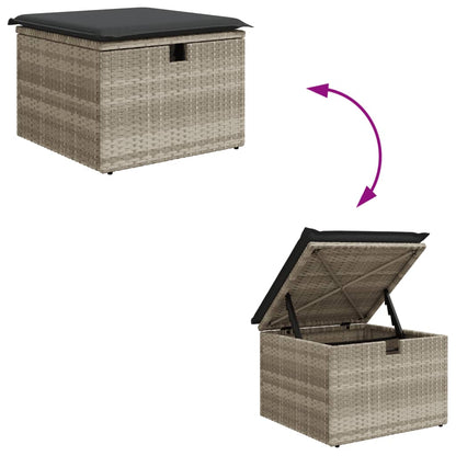 Set Divani da Giardino 7pz con Cuscini Grigio Chiaro Polyrattan | homemem39