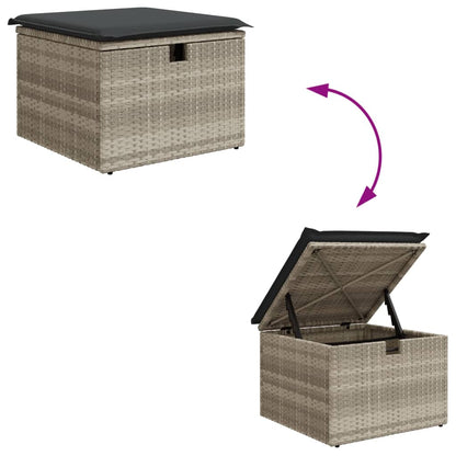 Set Divano da Giardino 8pz con Cuscini Grigio Chiaro Polyrattan | homemem39