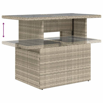 Set Divano da Giardino 8pz con Cuscini Grigio Chiaro Polyrattan | homemem39