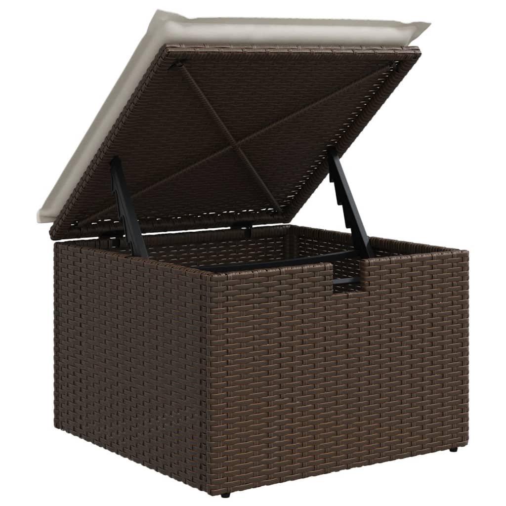 Set Divani da Giardino 8 pz con Cuscini Marrone in Polyrattan - homemem39