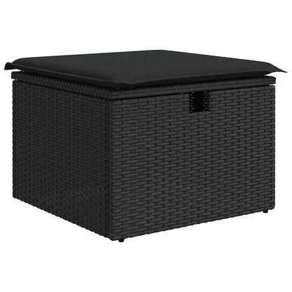 Set Divani da Giardino 9 pz con Cuscini Nero in Polyrattan | homemem39