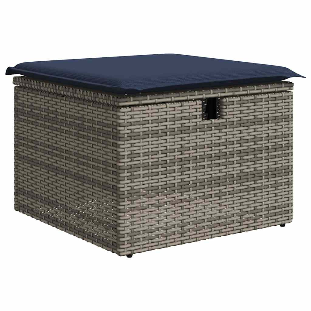 Set Divani da Giardino 7 pz con Cuscini Grigio in Polyrattan | homemem39