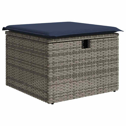 Set Divani da Giardino 7 pz con Cuscini Grigio in Polyrattan | homemem39