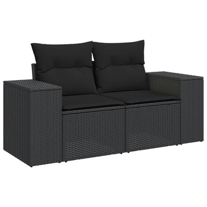 Set Divani da Giardino con Cuscini 8 pz Nero in Polyrattan | homemem39