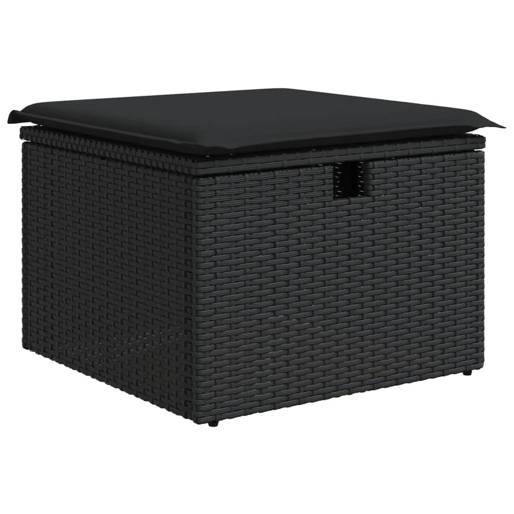 Set Divani da Giardino con Cuscini 8 pz Nero in Polyrattan | homemem39