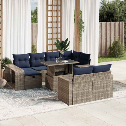Set Divani da Giardino 11 pz con Cuscini in Polyrattan
