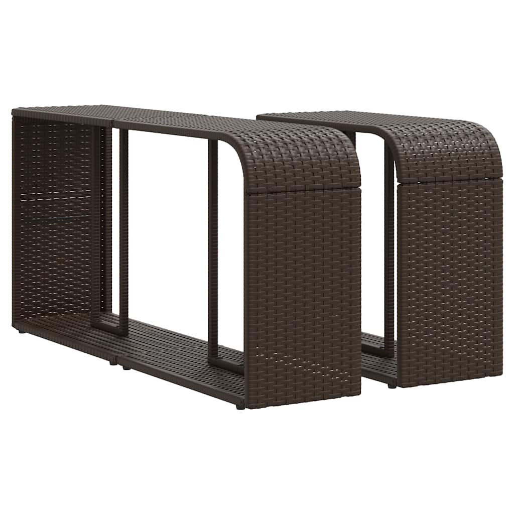 Set Divani da Giardino 11 pz con Cuscini Marrone in Polyrattan | homemem39