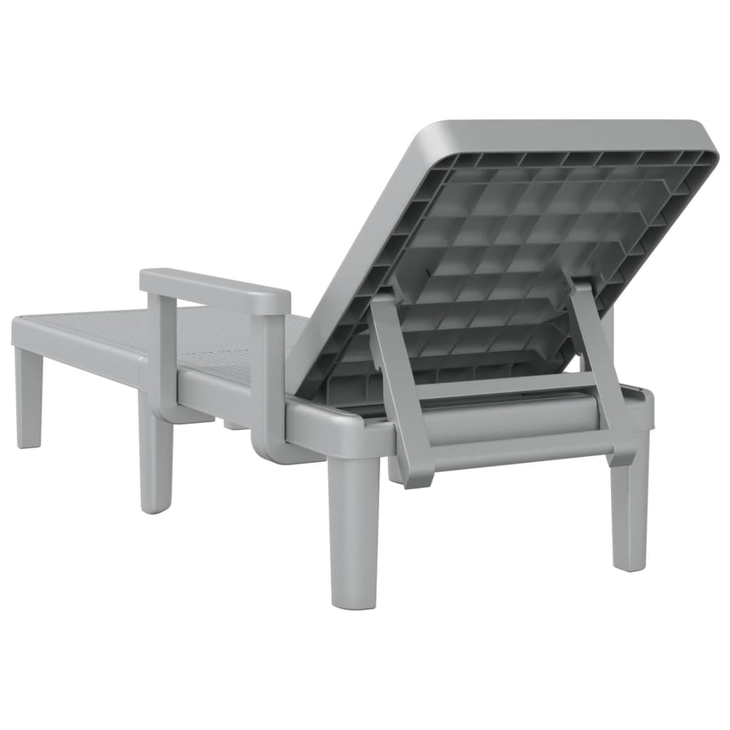 Sun Lounger 4 Adjustable Heights Black 155.5x57x28 cm iPP