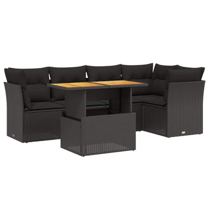Set Divani da Giardino 5 pz con Cuscini in Polyrattan Nero - homemem39