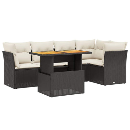 Set Divani da Giardino 5 pz con Cuscini in Polyrattan Nero - homemem39