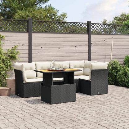Set Divani da Giardino 5 pz con Cuscini in Polyrattan Nero - homemem39