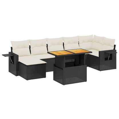 Set Divani da Giardino con Cuscini 8 pz Nero in Polyrattan - homemem39