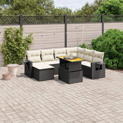 Set Divani da Giardino con Cuscini 8 pz Nero in Polyrattan - homemem39