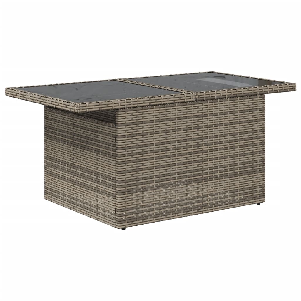 Set Divani da Giardino 11 pz con Cuscini in Polyrattan Grigio - homemem39