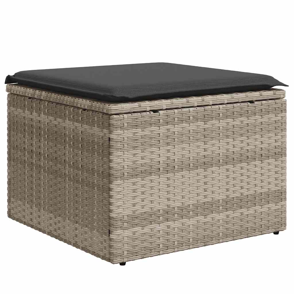 Set Divani da Giardino 11 pz con Cuscini in Polyrattan Grigio - homemem39