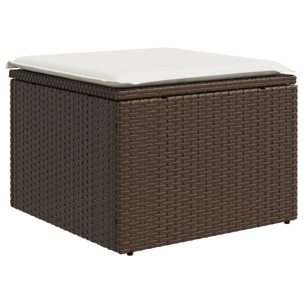 Set Divani da Giardino 11 pz con Cuscini Polyrattan Marrone - homemem39