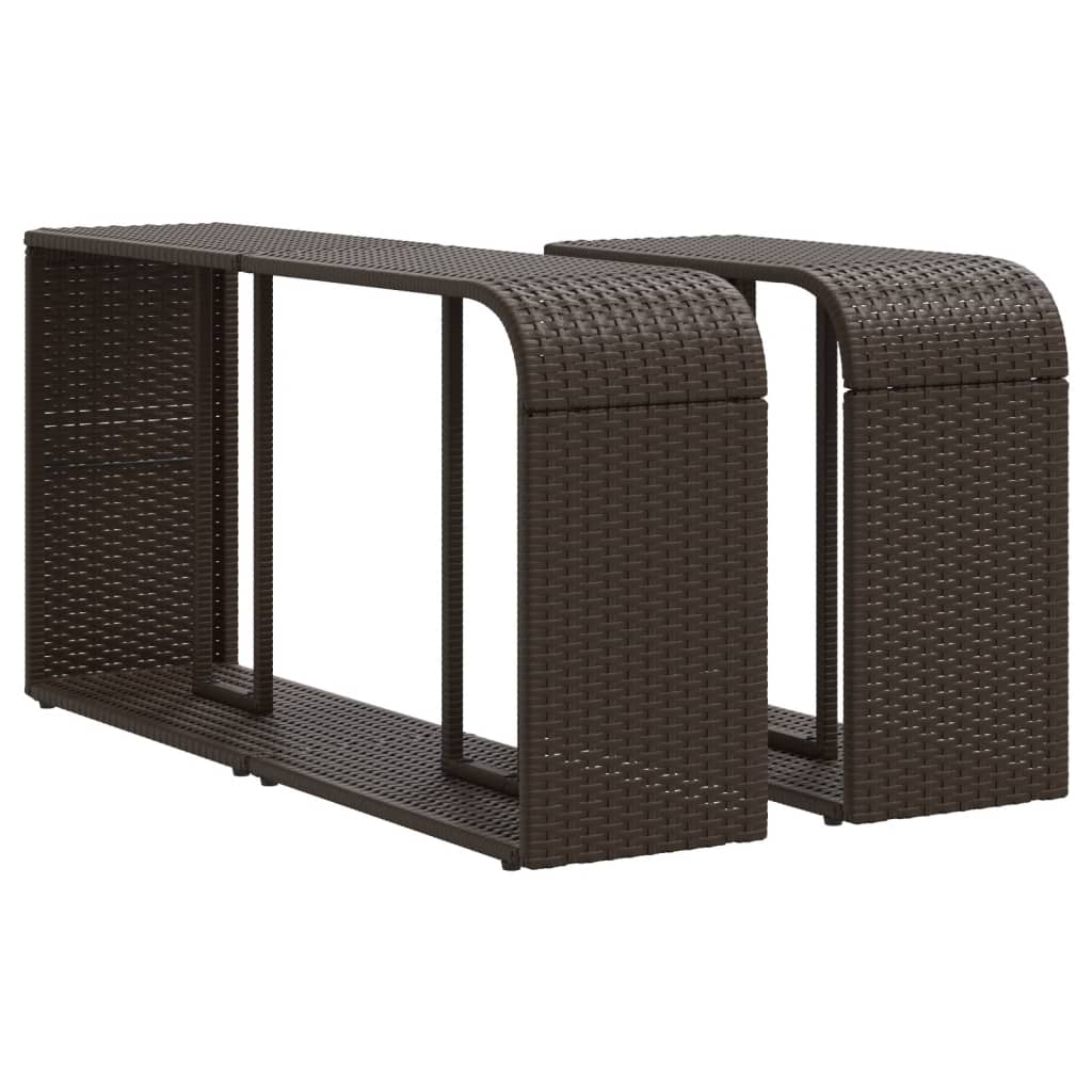 Set Divani da Giardino 11 pz con Cuscini Polyrattan Marrone | homemem39